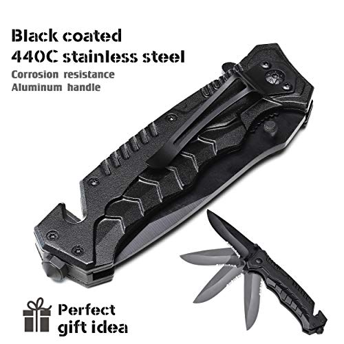 DAPR Folding Pocket Knife for Hunting, Survival, Self-Defense, Cam...