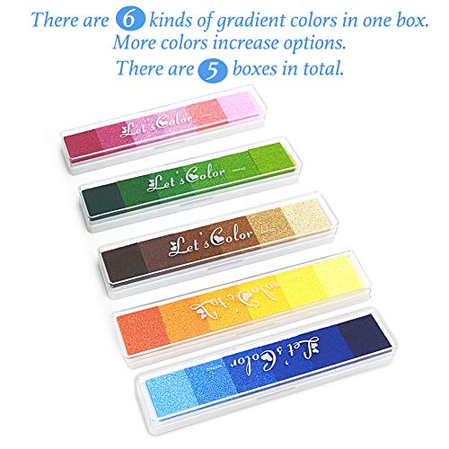 Alphabet Stamps,Mini 70pcs Set Letter Stamps with 5 Gradient Ink P...