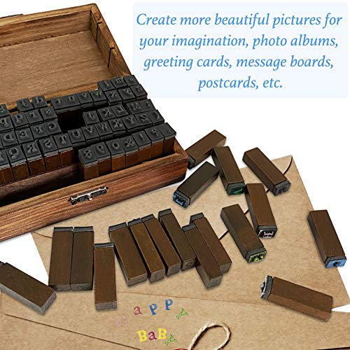 Alphabet Stamps,Mini 70pcs Set Letter Stamps with 5 Gradient Ink P...