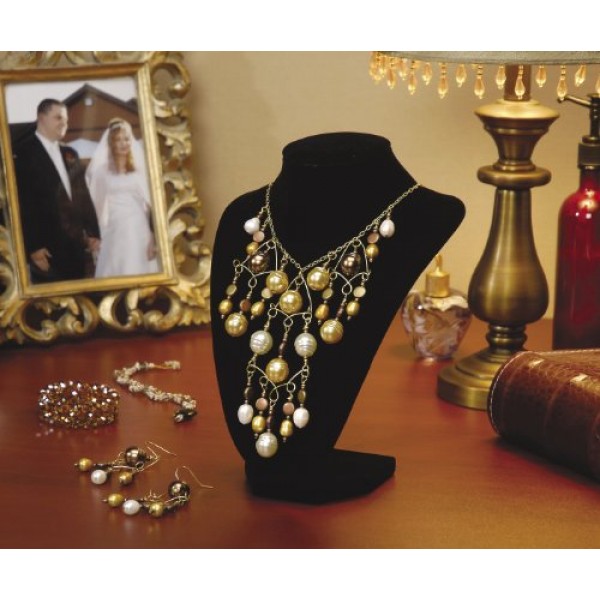 Darice 1999-084 3-Dimensional Velvet Jewelry Stand, 9-Inch, Black