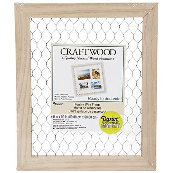 Darice Chicken Wire Frame 1pc - Unfinished Wood Frame Ready to D...