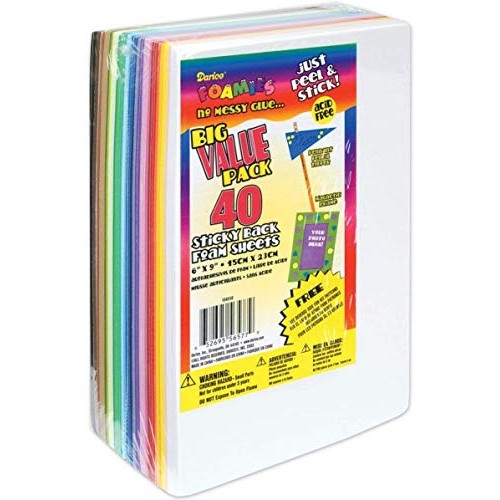Darice DariceFoamiesStickyBack6x940pc, 6 x 9 Sheets Pack of 40...