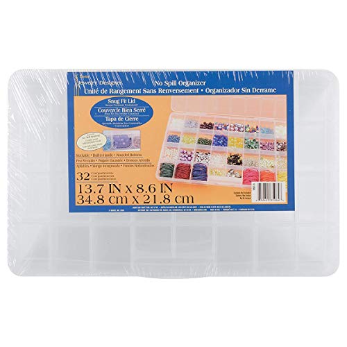 Darice Organizer NO Spill 32COMP 13.7X8.6X1 Clear