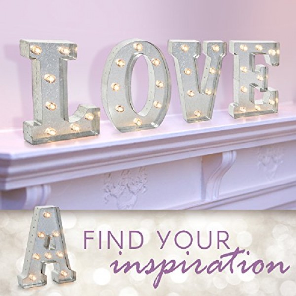 Darice Silver Metal Marquee Letter - E - Vintage-Style Lighted Mar...