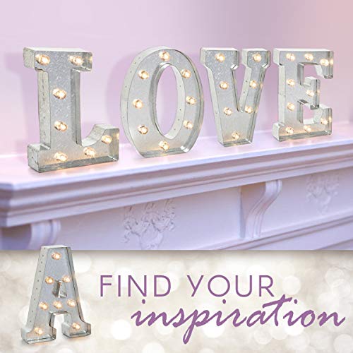 Darice Silver Metal Marquee Letter - E - Vintage-Style Lighted Mar...