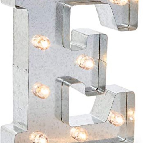 Darice Silver Metal Marquee Letter - E - Vintage-Style Lighted Mar...