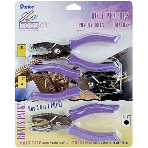 Darice Soft-Handled Hole Punch Cut-Out Rounds Set - Includes 1/16...