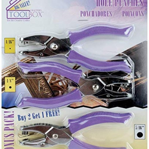 Darice Soft-Handled Hole Punch Cut-Out Rounds Set - Includes 1/16...