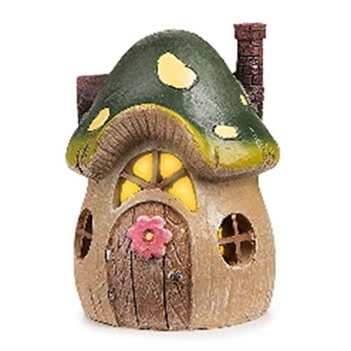 Darice 30007645 Light up LED Fairy Garden Mushroom House-3 x 4.5