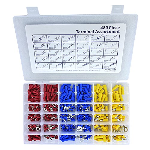 480pcs Premium Quality Assorted Insulated Electrical Wire Terminal...
