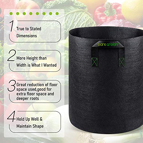 Grow Bags Tall, 7 Gallon 8 Pack Fabric Smart Grow Pots Deep with H...