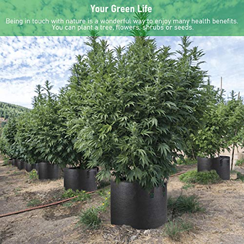 Grow Bags Tall, 7 Gallon 8 Pack Fabric Smart Grow Pots Deep with H...