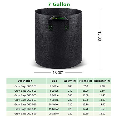Grow Bags Tall, 7 Gallon 8 Pack Fabric Smart Grow Pots Deep with H...