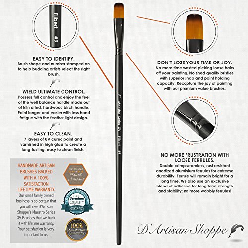 Artist Paint Brush Set Professional 15pc Best Art Supplies Paintbr...