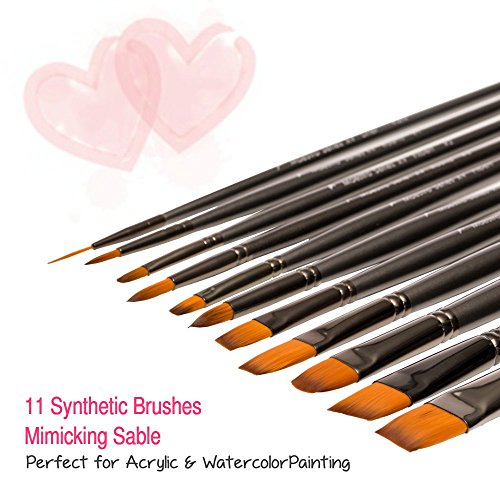 Artist Paint Brush Set Professional 15pc Best Art Supplies Paintbr...