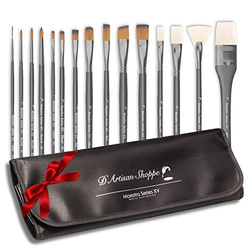 Artist Paint Brush Set Professional 15pc Best Art Supplies Paintbr...