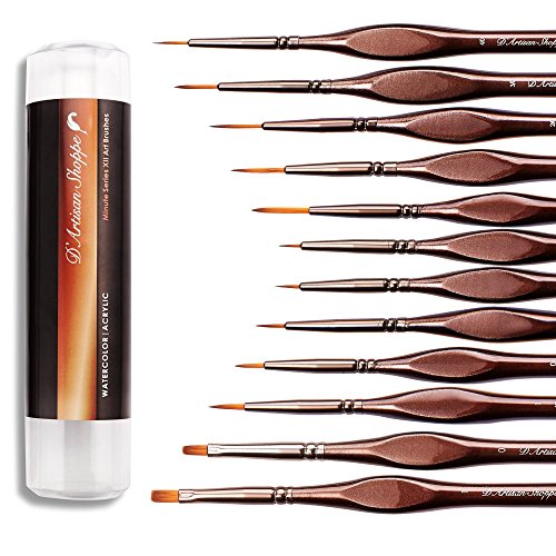 Miniature Paint Brushes Detail Set -12pc Minute Series XII Miniatu...
