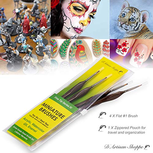 Small Model Paint Brush Set. Miniature Paintbrushes for Acrylic Pa...