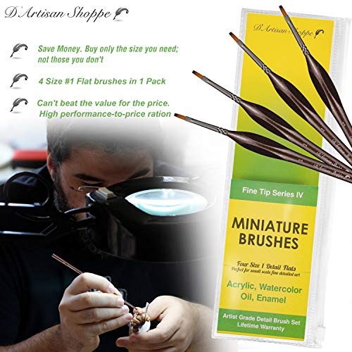 Small Model Paint Brush Set. Miniature Paintbrushes for Acrylic Pa...