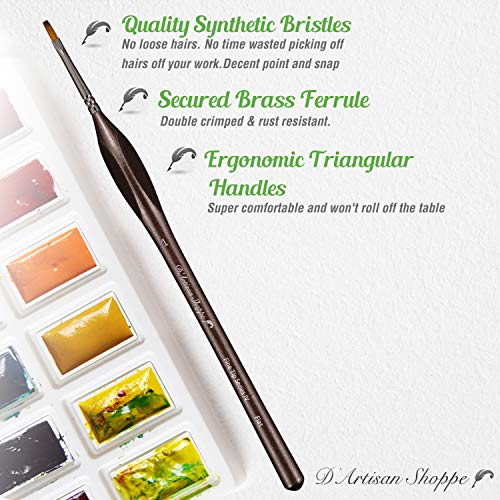 Small Model Paint Brush Set. Miniature Paintbrushes for Acrylic Pa...