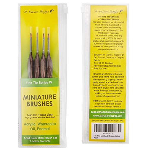 Small Model Paint Brush Set. Miniature Paintbrushes for Acrylic Pa...