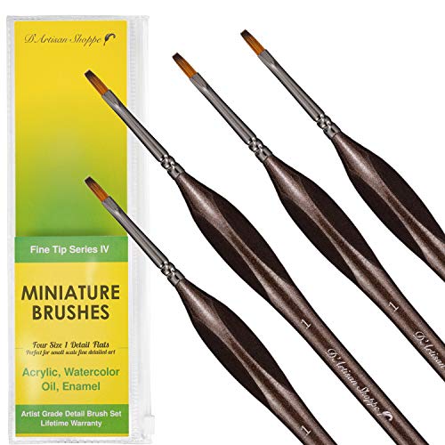 Small Model Paint Brush Set. Miniature Paintbrushes for Acrylic Pa...