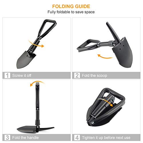 18.1 Military Style Foldable E-Tool, Small Compact Lightweight Su...