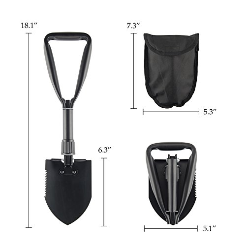 18.1 Military Style Foldable E-Tool, Small Compact Lightweight Su...