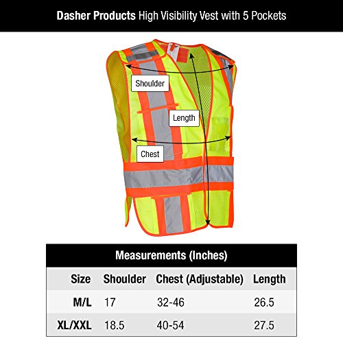 High Visibility Safety Vest – ANSI Class 2 Breakaway Vest with 5 P...