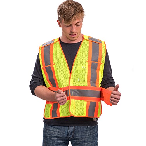 High Visibility Safety Vest – ANSI Class 2 Breakaway Vest with 5 P...