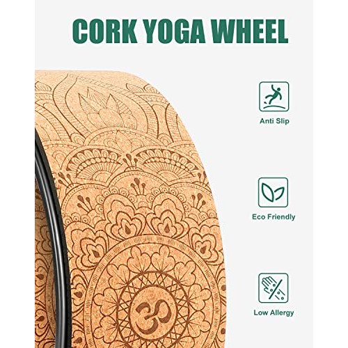 Daspom Yoga Wheel Cork, Stretching Back Roller for Improving Mobil...