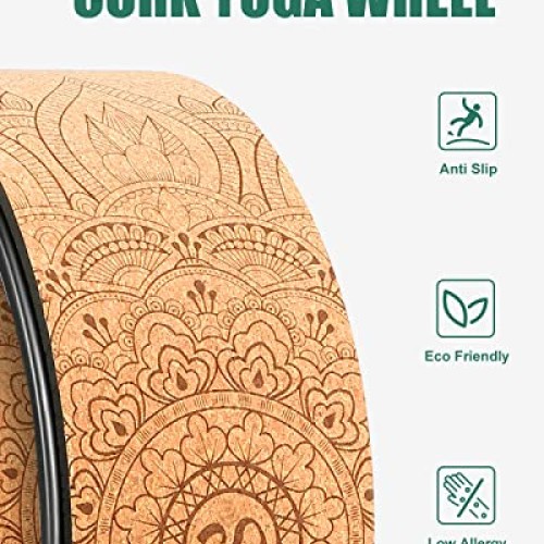 Daspom Yoga Wheel Cork, Stretching Back Roller for Improving Mobil...