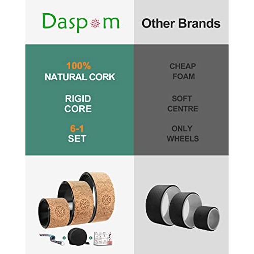 Daspom Yoga Wheel Cork, Stretching Back Roller for Improving Mobil...