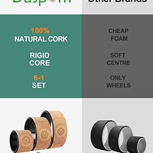 Daspom Yoga Wheel Cork, Stretching Back Roller for Improving Mobil...