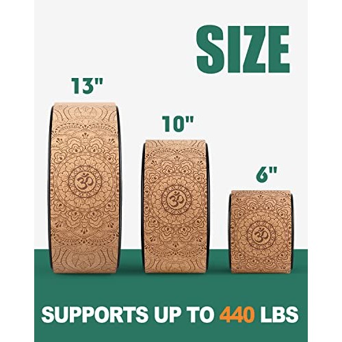 Daspom Yoga Wheel Cork, Stretching Back Roller for Improving Mobil...