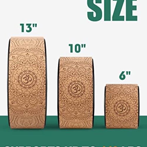 Daspom Yoga Wheel Cork, Stretching Back Roller for Improving Mobil...