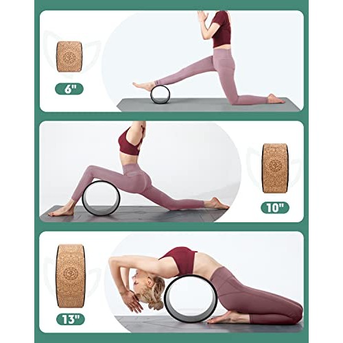 Daspom Yoga Wheel Cork, Stretching Back Roller for Improving Mobil...