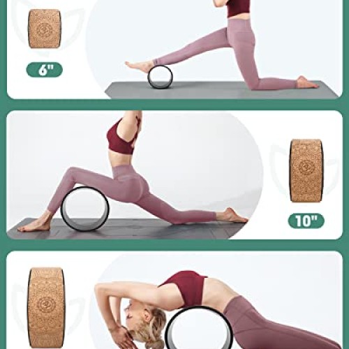 Daspom Yoga Wheel Cork, Stretching Back Roller for Improving Mobil...