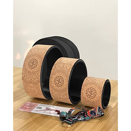 Daspom Yoga Wheel Cork, Stretching Back Roller for Improving Mobil...