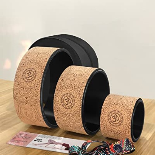 Daspom Yoga Wheel Cork, Stretching Back Roller for Improving Mobil...