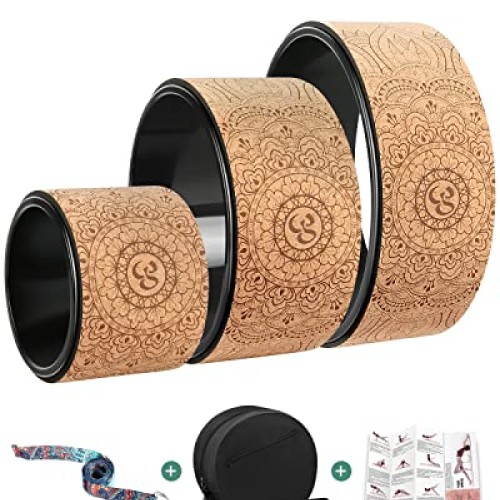 Daspom Yoga Wheel Cork, Stretching Back Roller for Improving Mobil...