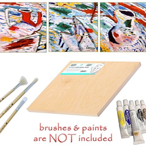 Daveliou Wooden Painting Board 8x8-6-Pack Birch Wood Boards for Cr...
