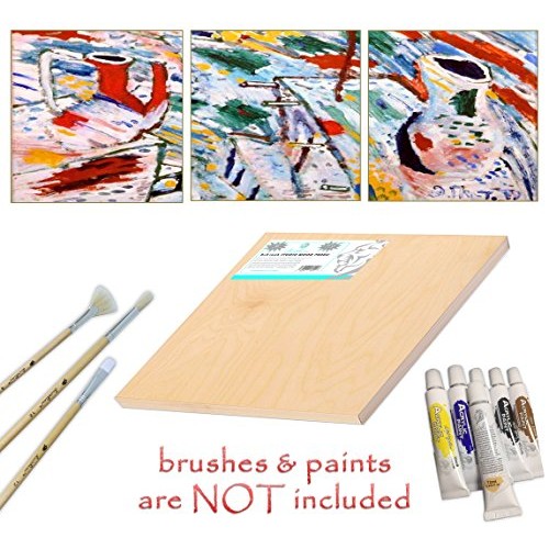 Daveliou Wooden Painting Board 8x8-6-Pack Birch Wood Boards for Cr...
