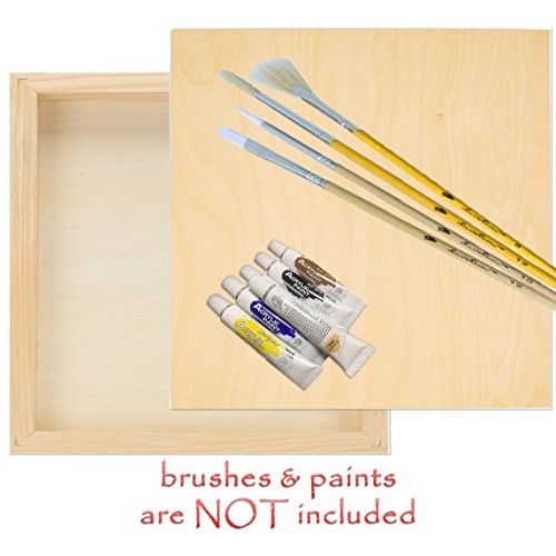 Daveliou Wooden Painting Board 8x8-6-Pack Birch Wood Boards for Cr...