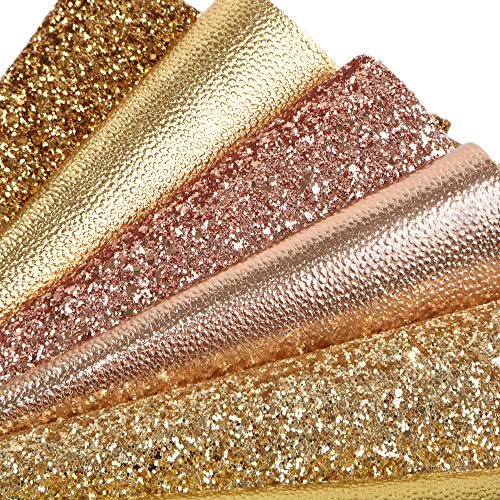 David accessories Chunky Glitter Faux Leather Sheets Solid Color L...