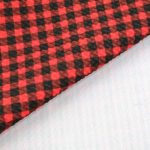 David Angie Black Red Plaid Bullet Textured Liverpool Fabric 4 Way...