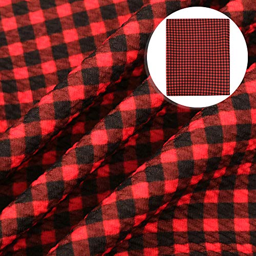 David Angie Black Red Plaid Bullet Textured Liverpool Fabric 4 Way...