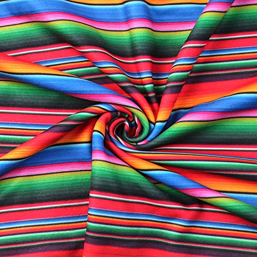 David Angie Colorful Ethnic Stripe Printed Double Brushed Polyeste...