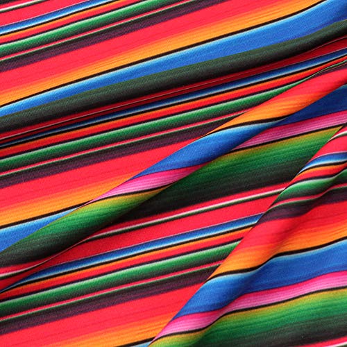 David Angie Colorful Ethnic Stripe Printed Double Brushed Polyeste...