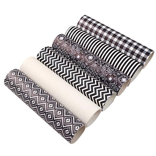 David Angie Geometric Pattern Printed Glitter Faux Leather Sheet A...